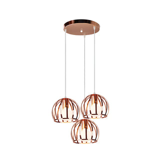 ZOWALA - Modern Living Room Copper Wire Cage Dome Pendant Light Image - 5