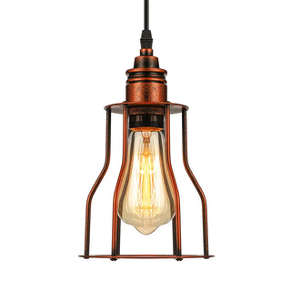 Rustic Industrial Copper Cage Edison Bulb Pendant Light Image - 4