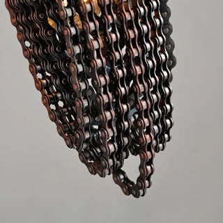 ZOWALA - Industrial Copper Metal Gear Chain Chandelier Image - 12