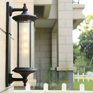 Vintage Industrial Cylindrical Glass External Wall Light Zawala Image - 1
