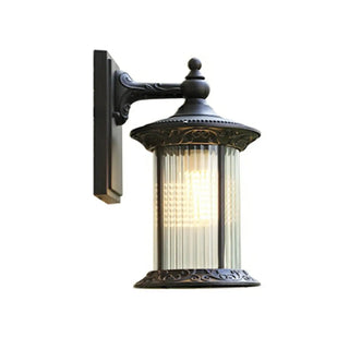 Vintage Industrial Cylindrical Glass External Wall Light Zawala Image - 12