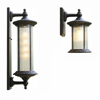 Vintage Industrial Cylindrical Glass External Wall Light Zawala Image - 13