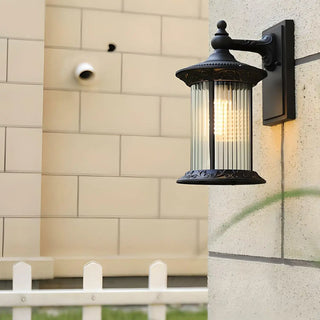 Vintage Industrial Cylindrical Glass External Wall Light Zawala Image - 3