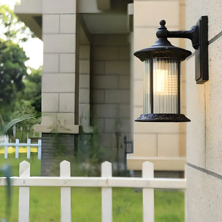 Vintage Industrial Cylindrical Glass External Wall Light Zawala Image - 4