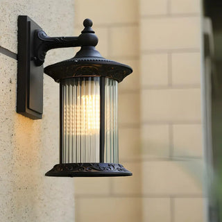 Vintage Industrial Cylindrical Glass External Wall Light Zawala Image - 6