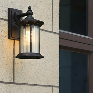 Vintage Industrial Cylindrical Glass External Wall Light Zawala Image - 7