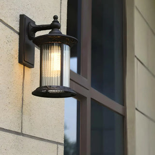 Vintage Industrial Cylindrical Glass External Wall Light Zawala Image - 8