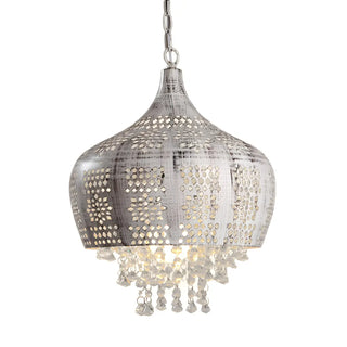 Vintage Moroccan Crystal Deco Dome Dining Room Pendant Light Zawala Image - 4