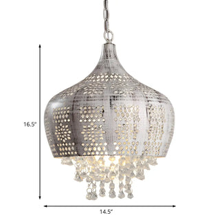 Vintage Moroccan Crystal Deco Dome Dining Room Pendant Light Zawala #size