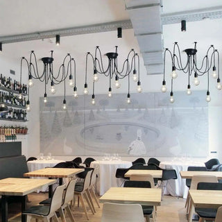 ZOWALA - Industrial Exposed Black 10-Bulb Ceiling Light