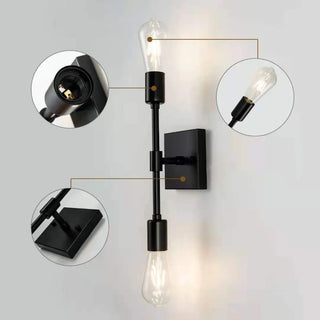 ZOWALA - Vintage Industrial Double Bulb Vanity Wall Light Image - 13