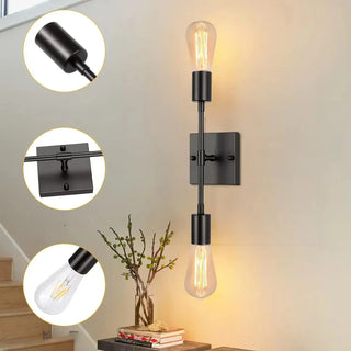 ZOWALA - Vintage Industrial Double Bulb Vanity Wall Light Image - 4