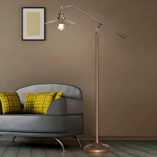 Adjustable Antique Bronze Flared Metal LED Floor Lamp Zawala Image - 1