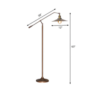Adjustable Antique Bronze Flared Metal LED Floor Lamp Zawala #size