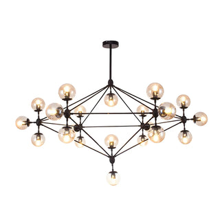 ZOWALA - Geometric Black Iron Glass Ball Living Room Chandelier Image - 11