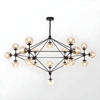 ZOWALA - Geometric Black Iron Glass Ball Living Room Chandelier Image - 12