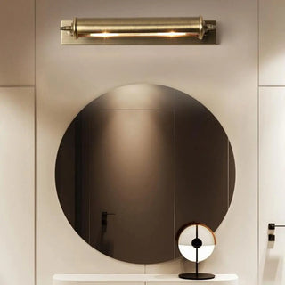 Industrial Brass Cylinder LED Bathroom Vanity Light Zawala Image - 1