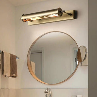 Industrial Brass Cylinder LED Bathroom Vanity Light Zawala Image - 2