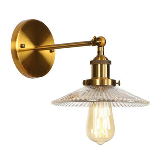 Vintage Gold Geometric Ribbed Wall Light Fixtures Zawala Image - 10