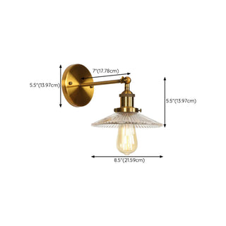 Vintage Gold Geometric Ribbed Wall Light Fixtures Zawala Image - 24