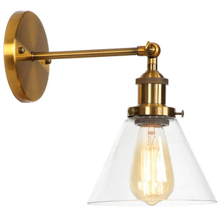 Vintage Gold Geometric Ribbed Wall Light Fixtures Zawala Image - 6