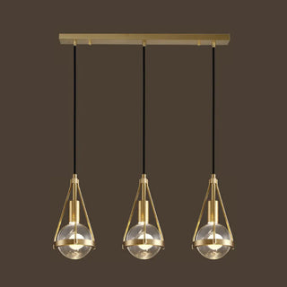 ZOWALA - Industrial Bedroom Gold Clear Crystal Globe Pendant Light Image - 10