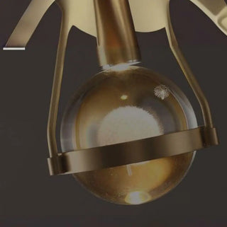 ZOWALA - Industrial Bedroom Gold Clear Crystal Globe Pendant Light Image - 13