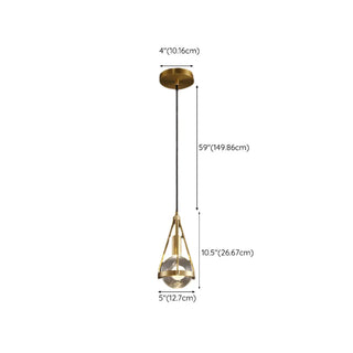 ZOWALA - Industrial Bedroom Gold Clear Crystal Globe Pendant Light #size