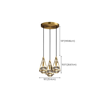 ZOWALA - Industrial Bedroom Gold Clear Crystal Globe Pendant Light Image - 15