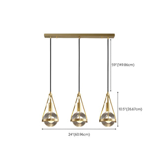 ZOWALA - Industrial Bedroom Gold Clear Crystal Globe Pendant Light Image - 17