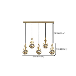 ZOWALA - Industrial Bedroom Gold Clear Crystal Globe Pendant Light Image - 18