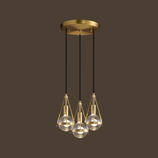 ZOWALA - Industrial Bedroom Gold Clear Crystal Globe Pendant Light Image - 8