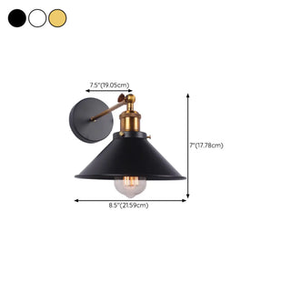 Adjustable Industrial Cone Metal Wall Sconce Set Zawala #size
