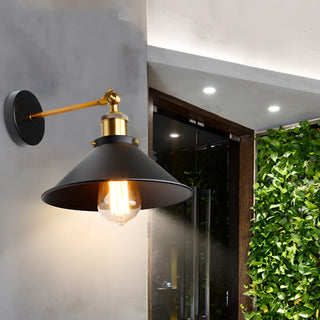 Adjustable Industrial Cone Metal Wall Sconce Set Zawala Image - 2