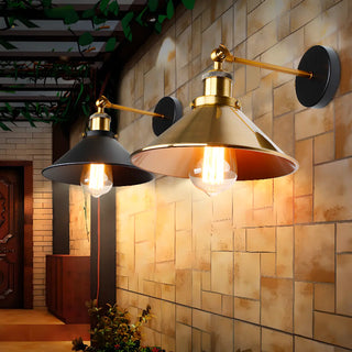 Adjustable Industrial Cone Metal Wall Sconce Set Zawala Image - 3