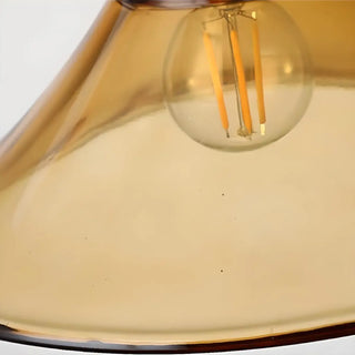 Industrial Adjustable Height Orange Glass Cone Pendant Light Zawala Image - 5