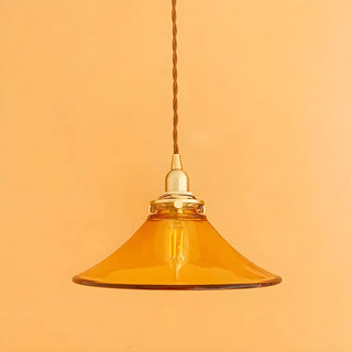 Industrial Adjustable Height Orange Glass Cone Pendant Light Zawala Image - 8