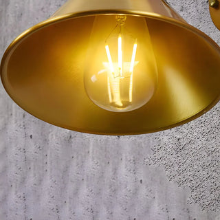 ZOWALA - Industrial Swing Arm Cone Iron Bedroom Gold Wall Sconce Image - 12