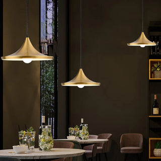 ZOWALA - Industrial Dome Golden Pendant Light Flexible Length Image - 1