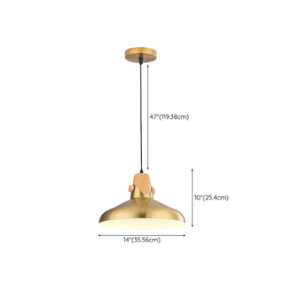 ZOWALA - Industrial Dome Golden Pendant Light Flexible Length Image - 16