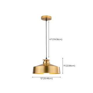 ZOWALA - Industrial Dome Golden Pendant Light Flexible Length Image - 17