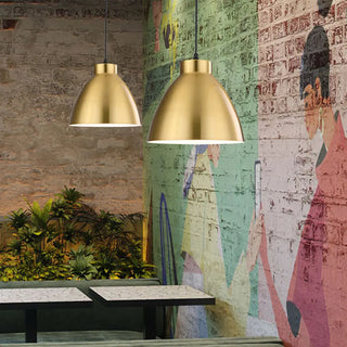ZOWALA - Industrial Dome Golden Pendant Light Flexible Length Image - 3