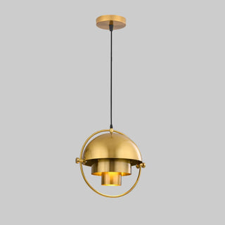 ZOWALA - Industrial Dome Golden Pendant Light Flexible Length Image - 8