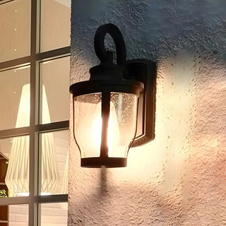 Industrial Gooseneck Glass Outdoor Black Wall Lamp Zawala Image - 1