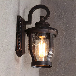 Industrial Gooseneck Glass Outdoor Black Wall Lamp Zawala Image - 3
