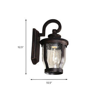 Industrial Gooseneck Glass Outdoor Black Wall Lamp Zawala #size