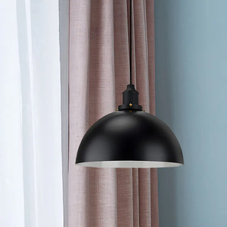 Industrial Modern Black Iron Dome Bowl Pendant Light Zawala Image - 1