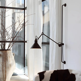 ZOWALA - Industrial Swing Arm Metal Living Room Black Wall Light Image - 1