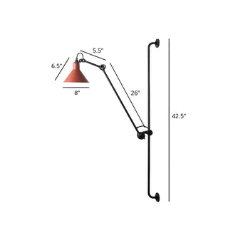 ZOWALA - Industrial Swing Arm Metal Living Room Black Wall Light Image - 10