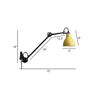 ZOWALA - Industrial Swing Arm Metal Living Room Black Wall Light Image - 16
